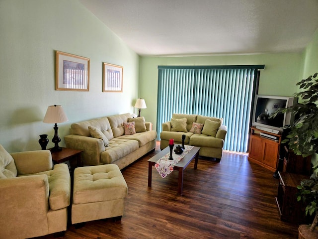 35823 E 48th St, Palmdale, CA 93552 - living room with dark wood-style flooring and lofted ceiling