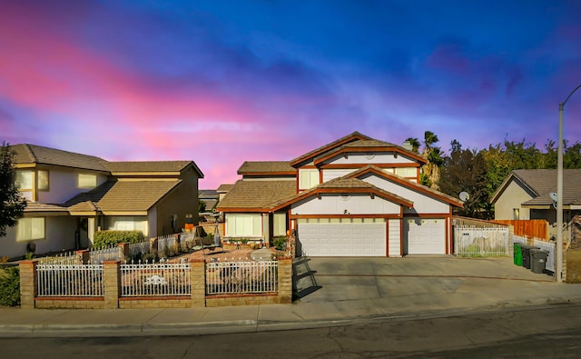 view of front facade featuring a garage