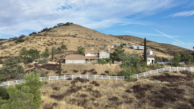 property view of mountains with a rural view