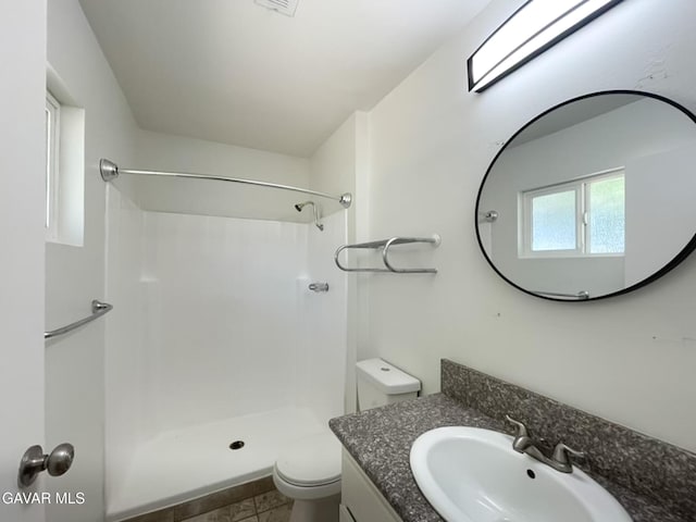 40205 E 162nd St, Palmdale, CA 93591 - full bath with a shower, vanity, and tile patterned flooring