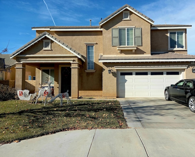 view of front facade with a garage