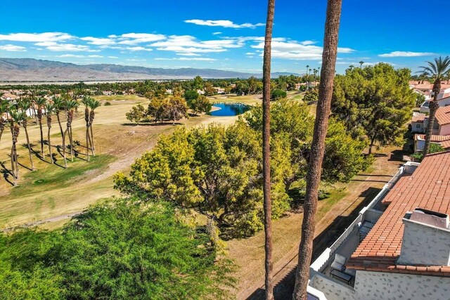 344 Vista Royal Dr, Palm Desert, CA 92211 - drone / aerial view with a residential view, golf course view, and a water and mountain view