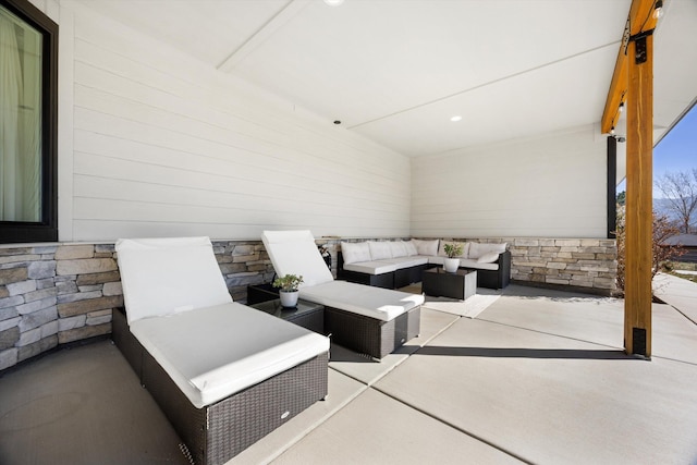 view of patio / terrace featuring an outdoor hangout area