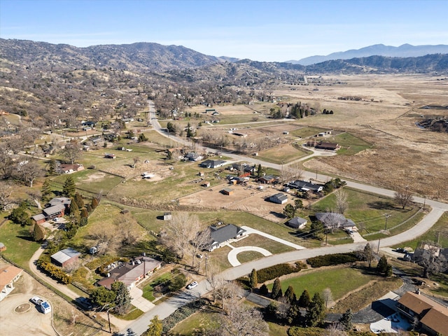 aerial view with a rural view and a mountain view