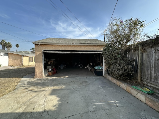 view of garage