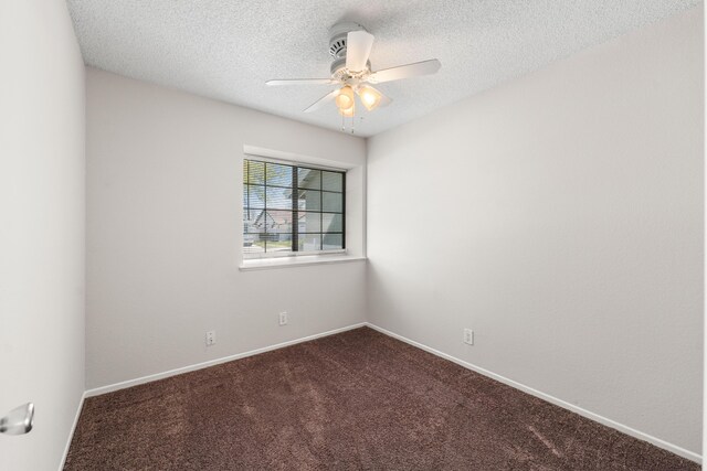 38115 E 41st St, Palmdale, CA 93552 - unfurnished room featuring dark colored carpet, ceiling fan, a textured ceiling, and baseboards