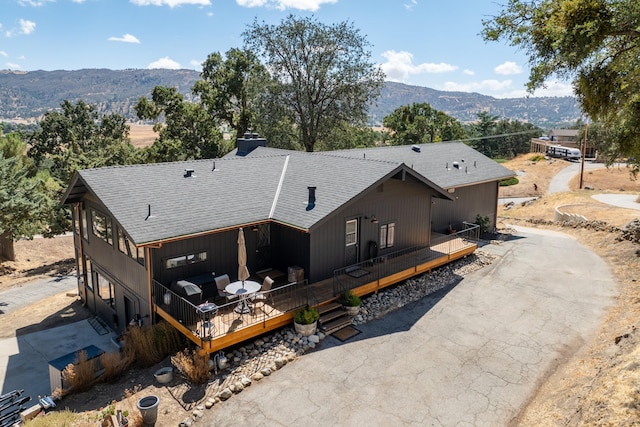 exterior space with a mountain view