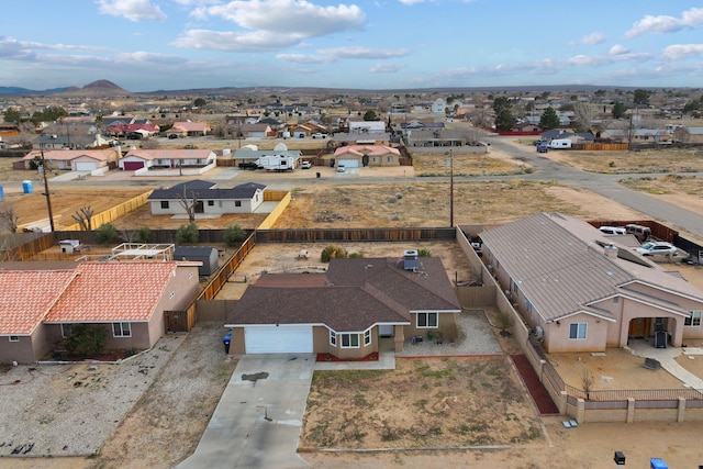 bird's eye view with a residential view