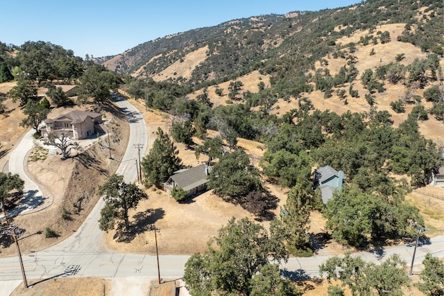 drone / aerial view with a mountain view