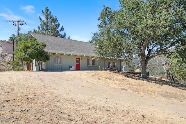 view of single story home