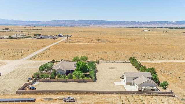 aerial view featuring a mountain view and a rural view