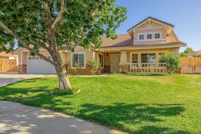 4068 Vancouver Ln, Quartz Hill, CA 93536 - view of front of property with stone siding, stucco siding, driveway, and a garage