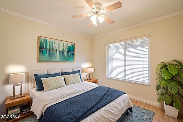 4068 Vancouver Ln, Quartz Hill, CA 93536 - bedroom featuring crown molding, wood finished floors, and ceiling fan