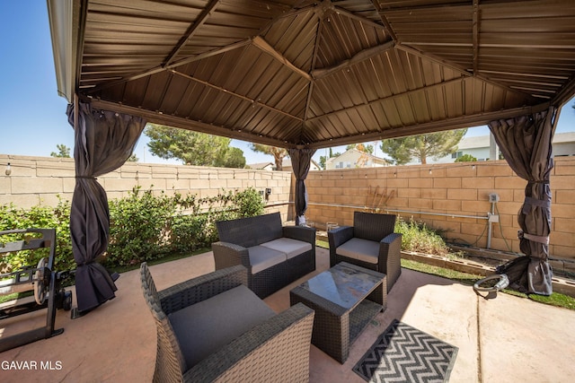 42409 W 66th St, Lancaster, CA 93536 - view of patio / terrace with an outdoor hangout area and a gazebo