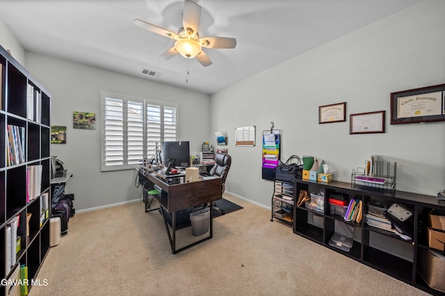 42409 W 66th St, Lancaster, CA 93536 - office area with a ceiling fan and carpet