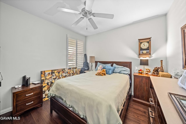 42409 W 66th St, Lancaster, CA 93536 - bedroom with dark wood finished floors and ceiling fan