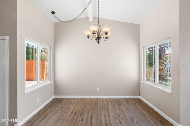 4633 Dowel Ave, Palmdale, CA 93552 - unfurnished room featuring a chandelier and wood finished floors