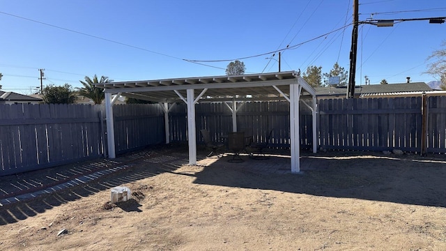 exterior space with a pergola