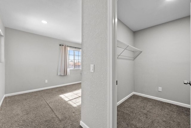 walk in closet featuring carpet