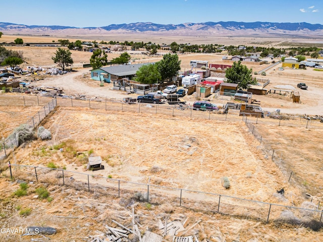 25739 Flatcreek St, Lancaster, CA 93536 - aerial view of sparsely populated area featuring a desert landscape and a mountainous background
