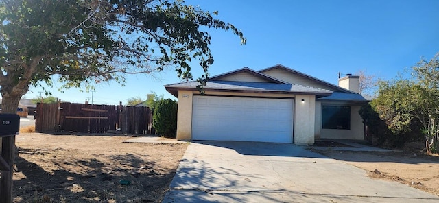 exterior space featuring a garage