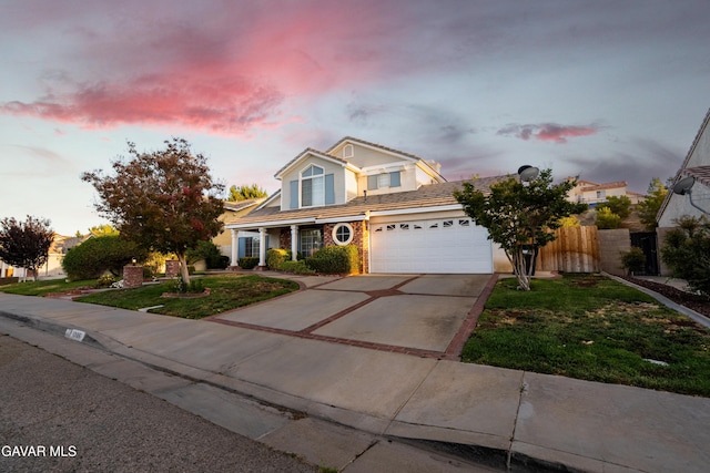 1306 Date Palm Dr, Palmdale, CA 93551 - traditional-style house with an attached garage, a tiled roof, and driveway