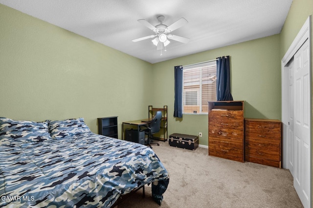 38160 Antibes Dr, Palmdale, CA 93552 - carpeted bedroom featuring a closet and a ceiling fan