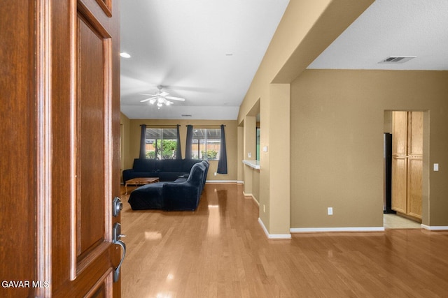 38160 Antibes Dr, Palmdale, CA 93552 - living room with light wood finished floors and a ceiling fan