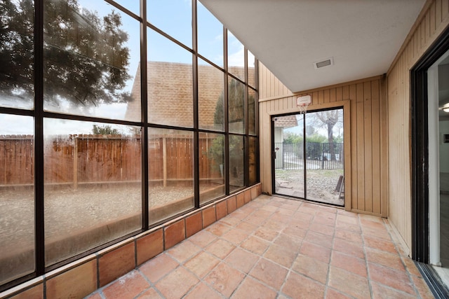 view of unfurnished sunroom