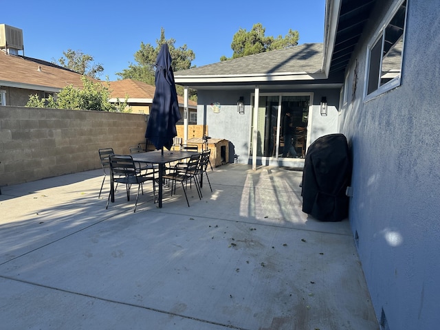 view of patio featuring central AC unit