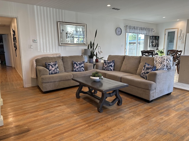 living room featuring hardwood / wood-style flooring