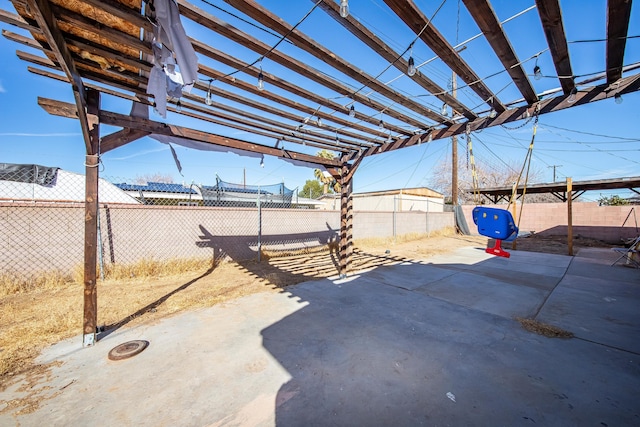 view of patio / terrace featuring a pergola