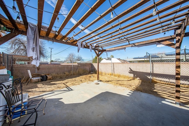 view of patio featuring a pergola