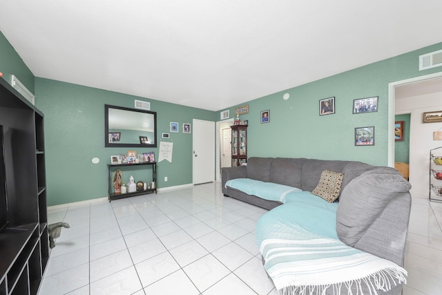 view of tiled living room