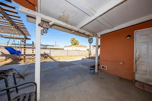 view of patio featuring a playground