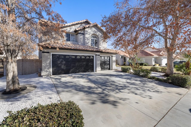 view of front of home with a garage