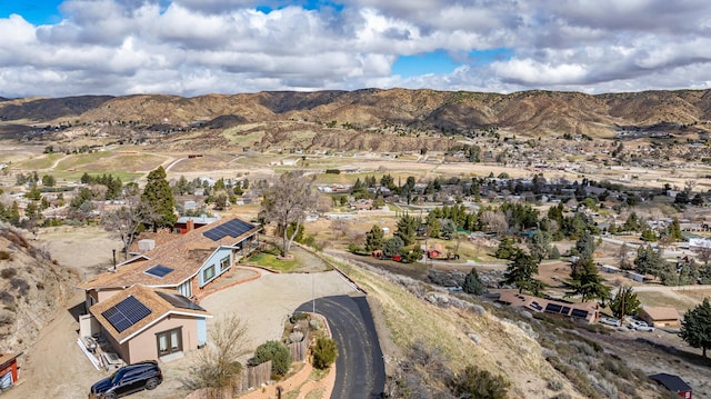 bird's eye view with a mountain view