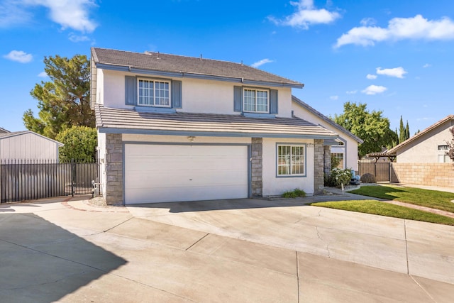 view of property featuring a garage