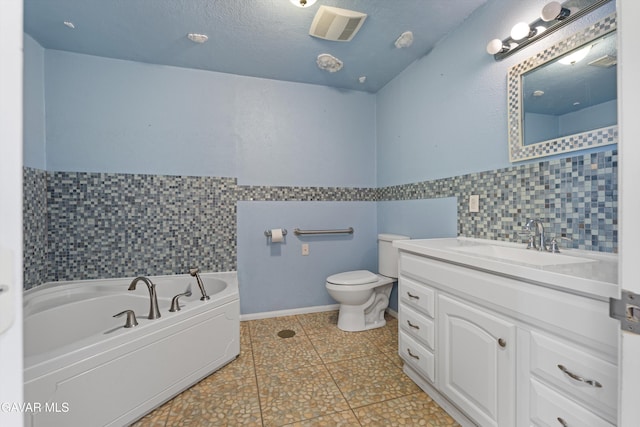 45503 Lorimer Ave, Lancaster, CA 93534 - full bath with tile walls, a bath, vanity, tile patterned floors, and wainscoting