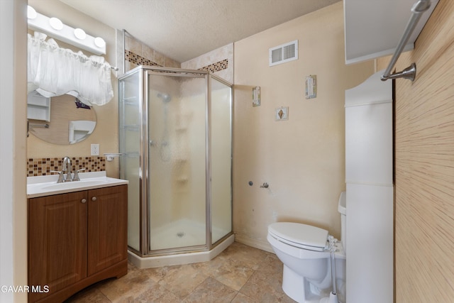 45503 Lorimer Ave, Lancaster, CA 93534 - full bathroom featuring a stall shower, vanity, and backsplash