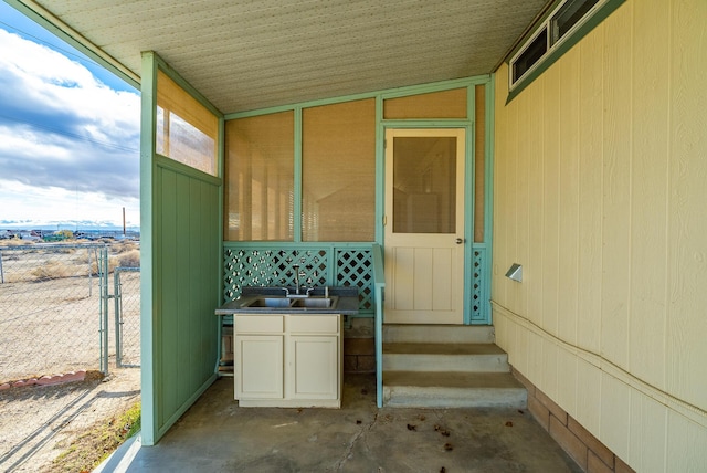 view of patio / terrace with sink