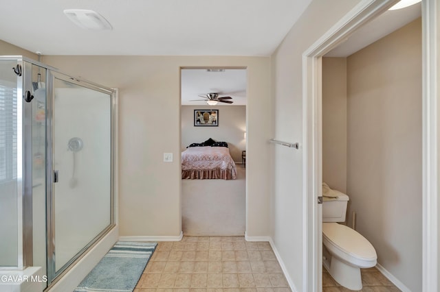 2354 Crimson Ave, Rosamond, CA 93560 - ensuite bathroom featuring a ceiling fan and a stall shower