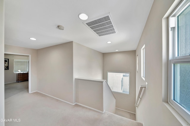 2354 Crimson Ave, Rosamond, CA 93560 - hallway featuring an upstairs landing, carpet, and recessed lighting