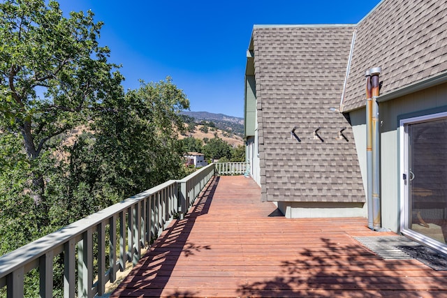 deck with a mountain view