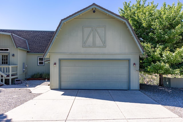 view of garage