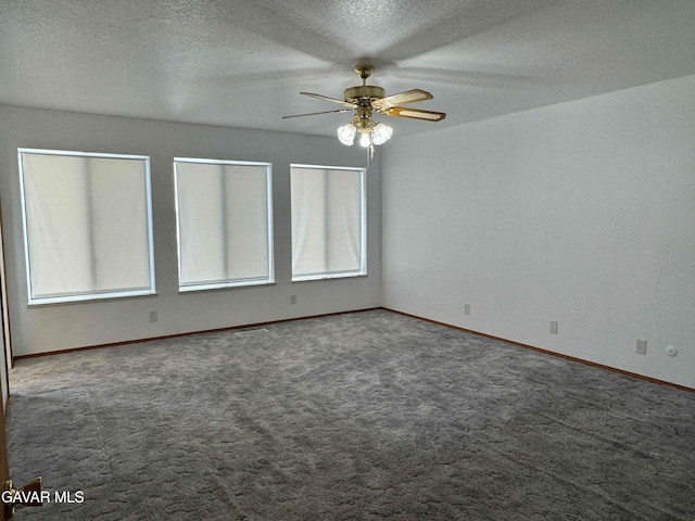 28714 Cruthers Creek Rd, Pearblossom, CA 93553 - spare room featuring carpet, a ceiling fan, and a textured ceiling