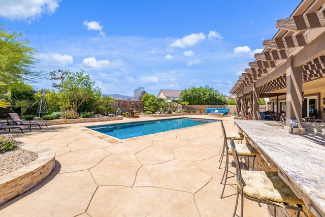 436 Fairway Dr, Palmdale, CA 93551 - view of swimming pool with a patio and fence