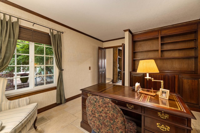 436 Fairway Dr, Palmdale, CA 93551 - office space featuring ornamental molding and baseboards
