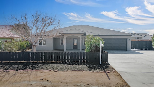 view of front facade with a garage