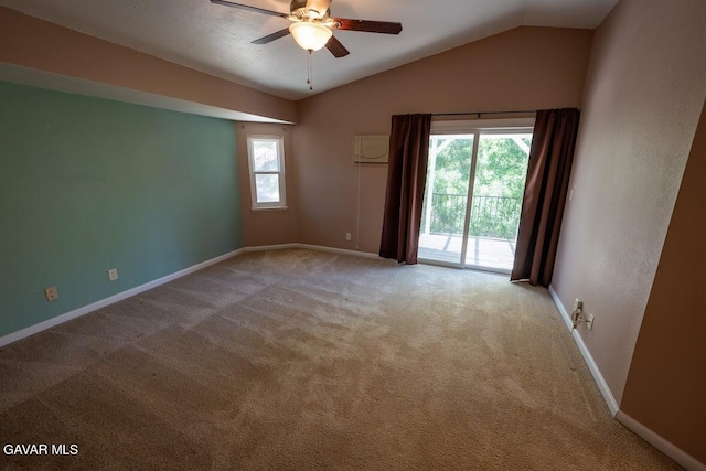 4722 Sungate Dr, Palmdale, CA 93551 - carpeted spare room featuring ceiling fan and vaulted ceiling